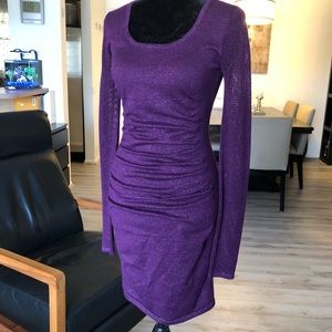Express plum knit bodycon dress